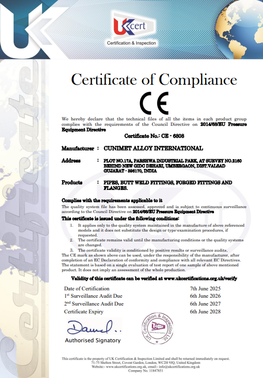 UDYAM Registration Certificate – Cunimet Alloy International 