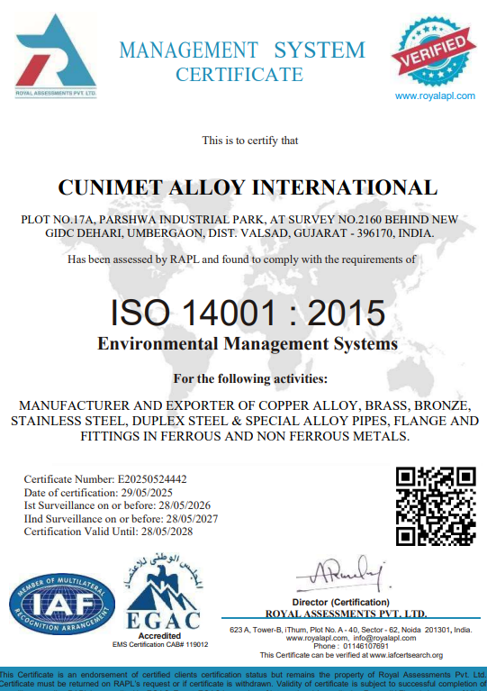 UDYAM Registration Certificate – Cunimet Alloy International 